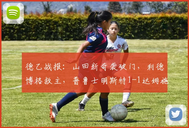 德乙战报：山田新奇袭破门，利德博格救主，普鲁士明斯特1-1达姆施塔特